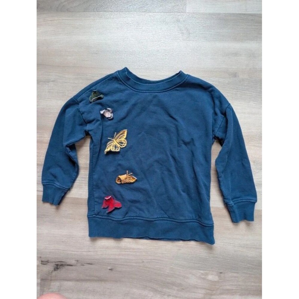 Hanna Andersson Butterfly Applique Crewneck Sweatshirt, 5T (U1)